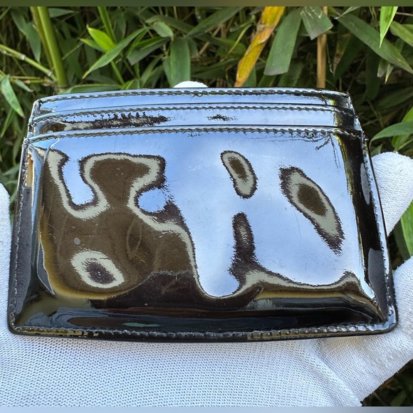 Genuine CHANEL dark brown compact patent leather credit card holders wallet - Picture 4 of 16